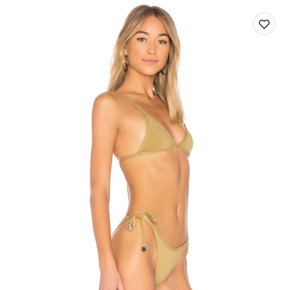 NWT Zulu & Zepher Triangle String Bikini Top and Bottom Set in olive green - Picture 4 of 11